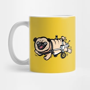 The Fighting Pug with Wheelchair Mug